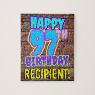 Puzzle 97th Birthday ~ Fun, Urban Graffiti Inspired Look