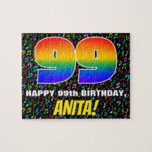 99º cumpleaños — Símbolos de música divertida y co