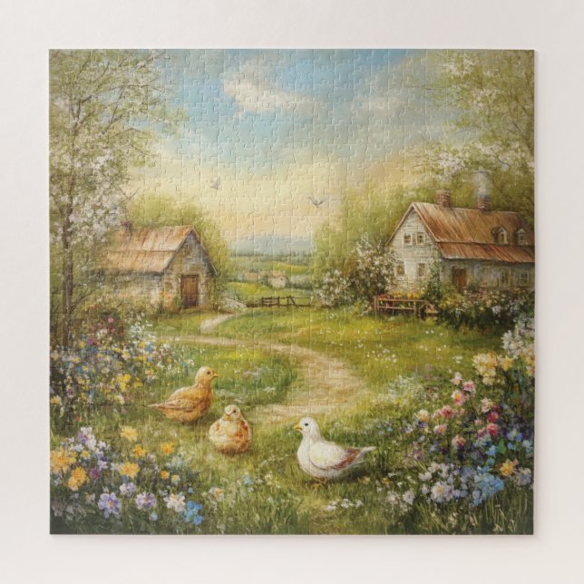 Puzzle A Country Farmhouse and Barn (Vertical)
