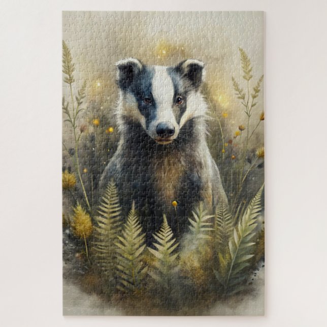 Puzzle A Cute Forest Badger (Vertical)