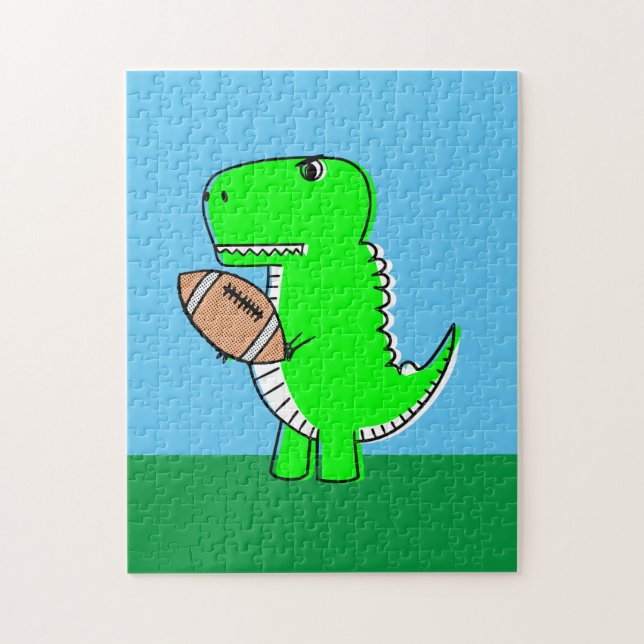 Puzzle A los dinosaurios verdes les encanta el fútbol (Vertical)