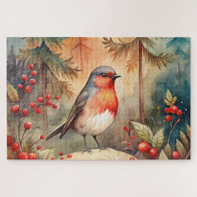 Puzzle A lovely Robin in Autumn (Horizontal)