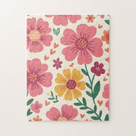 Puzzle A Whimsical Garden Floral Pattern