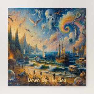 Puzzle Abajo por el mar: Un paisaje costero surrealista