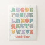 Puzzle ABC Alphabet Personalized Name<br><div class="desc">A colorful,  retro Alphabet design that can be personalized for your child. Inspired by retro typefaces and boho style,  this design can be customized with a child's name,  monogram,  or other text. Gender-neutral colors; purple,  green,  orange,  yellow,  teal,  turquoise,  gray,  brown,  cream.</div>