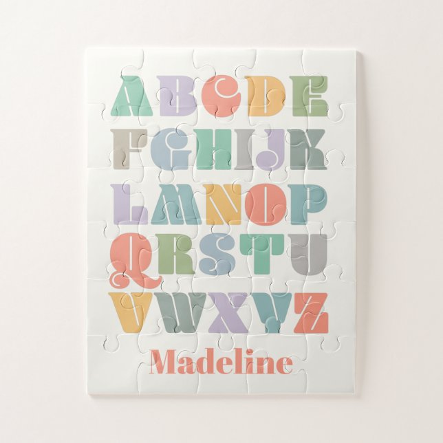 Puzzle ABC Alphabet Personalized Name (Vertical)