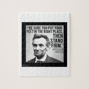 Puzzle Abe Lincoln y la cita "Manténgase Firme"