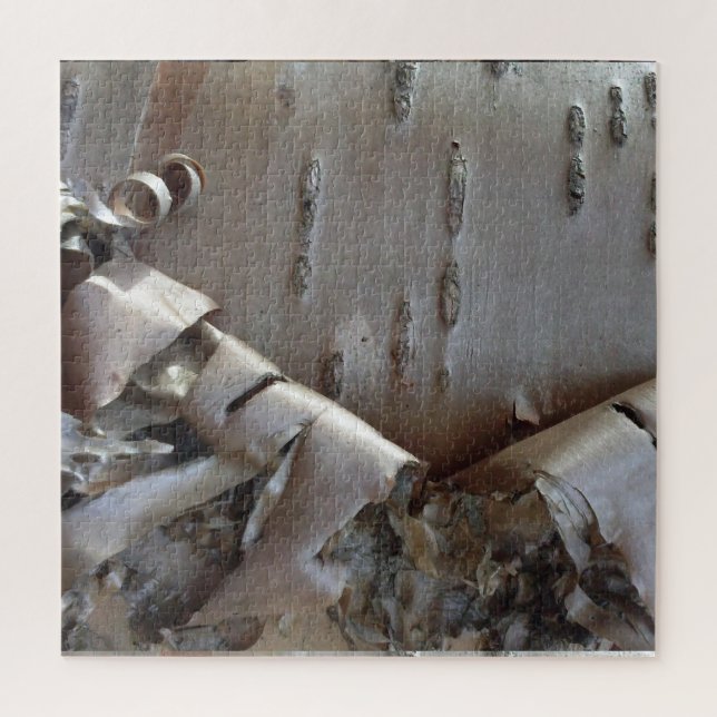 Puzzle Abedul Rizado Corteza Árbol Rústico (Vertical)