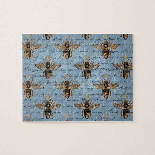 Puzzle Abeja azul de vintage (Horizontal)