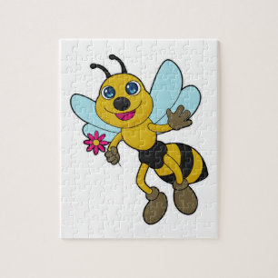 Puzzle Abeja con flor