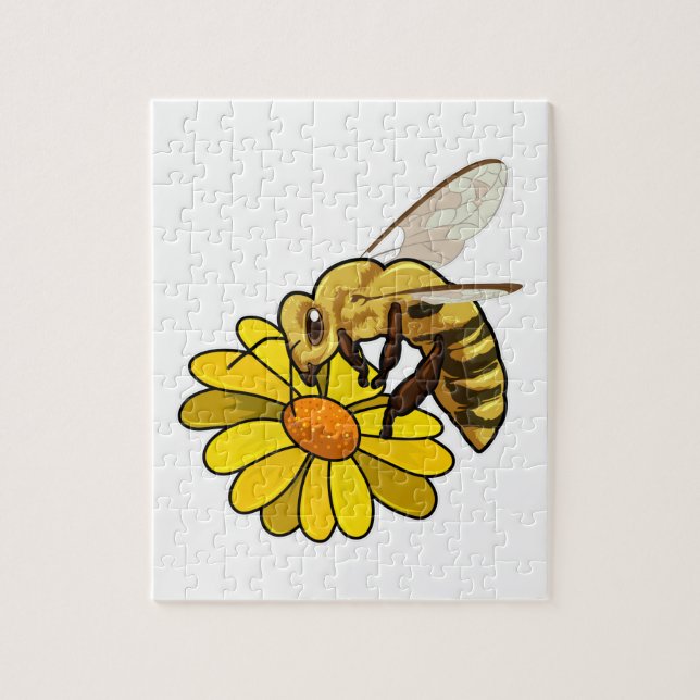 Puzzle Abeja con flores (Vertical)