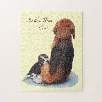 Puzzle Abeja de cachorro lindo, madre acurrucada