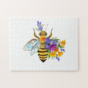 Puzzle Abeja de flor con plantas silvestres