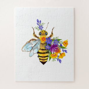 Puzzle Abeja de flor con plantas silvestres