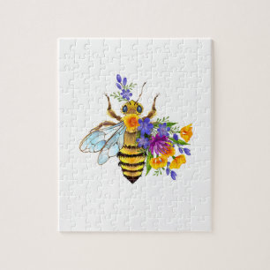Puzzle Abeja de flor con plantas silvestres