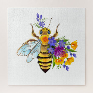 Puzzle Abeja de flor con plantas silvestres