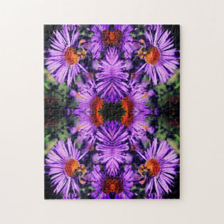 Puzzle Abeja De Miel Sobre Flor De Aster Morado Resumen