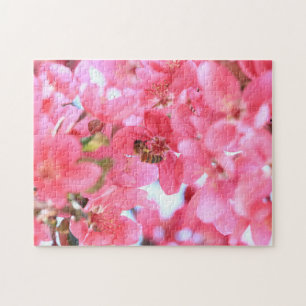 Puzzle Abeja de miel y flores coloridas de arce rosado