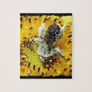 Puzzle Abeja de miel y girasol
