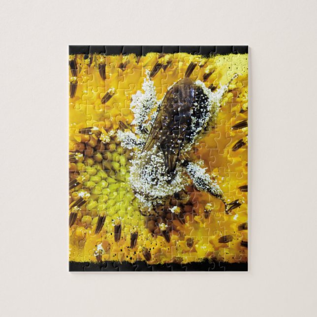 Puzzle Abeja de miel y girasol (Vertical)