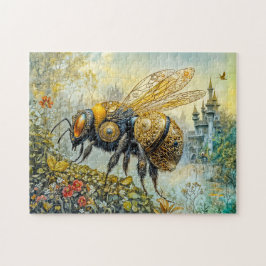 Puzzle abeja flor de vaporpunk