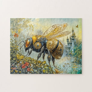 Puzzle abeja flor de vaporpunk