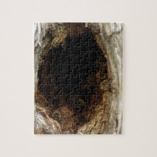 Puzzle Abejas de miel silvestres en un árbol hueco