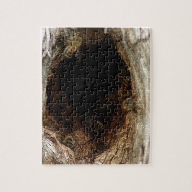 Puzzle Abejas de miel silvestres en un árbol hueco (Vertical)