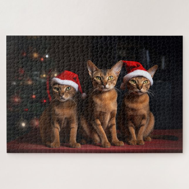 Puzzle Abisinio junto a la chimenea de Navidad (Horizontal)