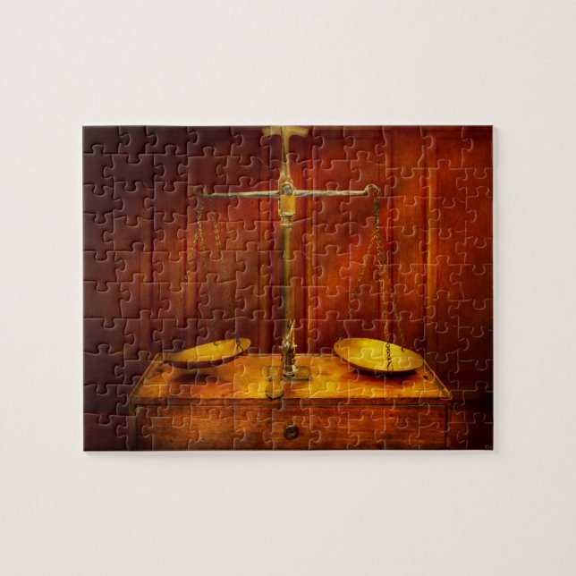 Puzzle Abogado - escala desequilibrada de la justicia (Horizontal)