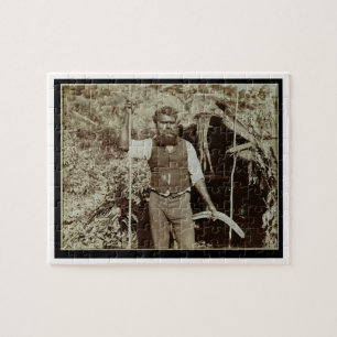 Puzzle Aborigen con un bumerán, c.1860s (foto de la