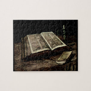 Puzzle Abra el libro con las velas - Van Gogh de la