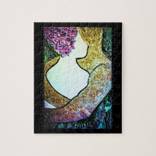 Puzzle Abrazar el arte de abrazos de pareja interracial