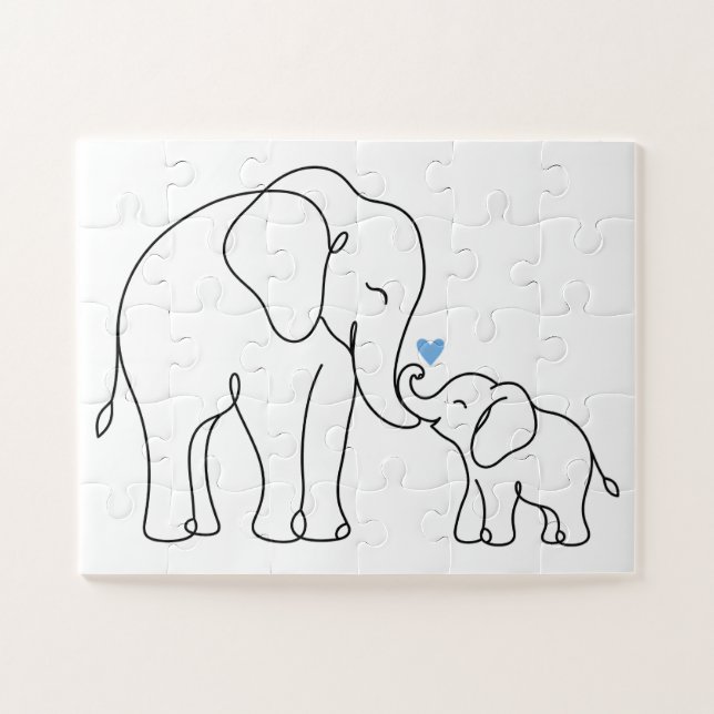 Puzzle Abrazo de Elefante Suave (Horizontal)