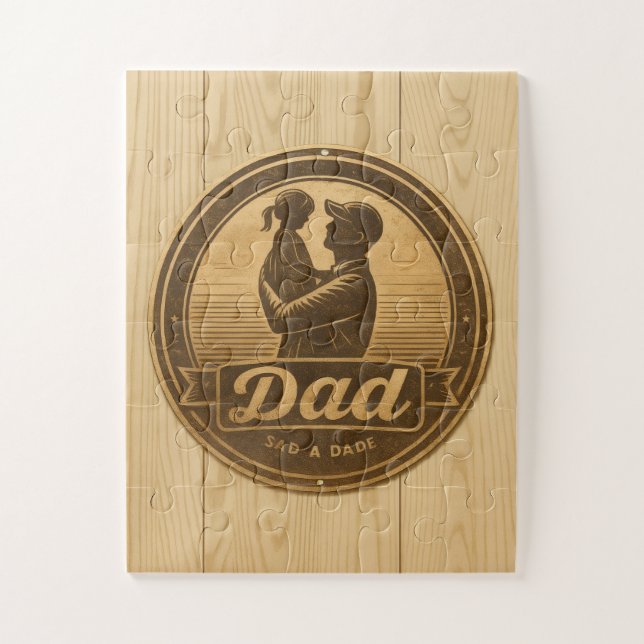 Puzzle Abrazo de madera para papá y hija (Vertical)