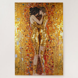 Puzzle "Abrazo dorado" Precioso e indestructible