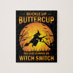 Puzzle Abróchense Mariposa Bruja Interruptor Halloween