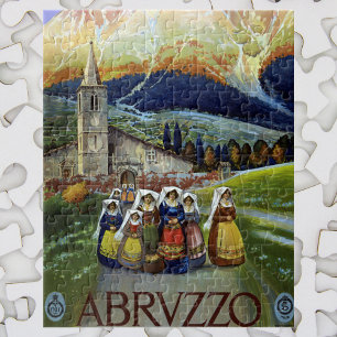 Puzzle Abruzzo Italia Poster de viajes con mujeres