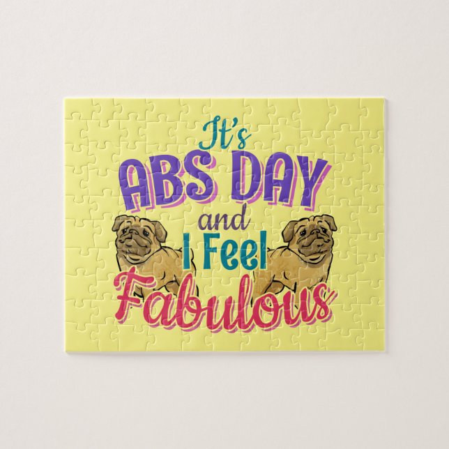 Puzzle Abs Day Core Workout - Pug Dog Lover (Horizontal)