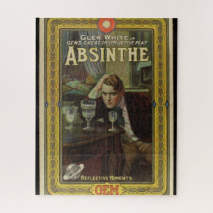 Puzzle Absinthe playbill anuncio de juego vintage