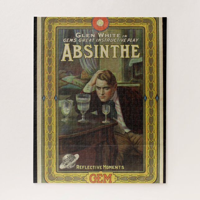 Puzzle Absinthe playbill anuncio de juego vintage (Vertical)