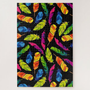 Puzzle Abstract colorful feather explosion