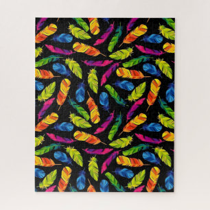 Puzzle Abstract colorful feather explosion