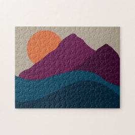 Puzzle Abstract Fall Autumn Mountain Landscape Sunset