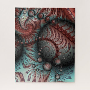 Puzzle Abstract Fantasy Fractal Art Balls Brown Blue