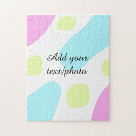 Puzzle Abstract geometric shapes pastel add name photo ba