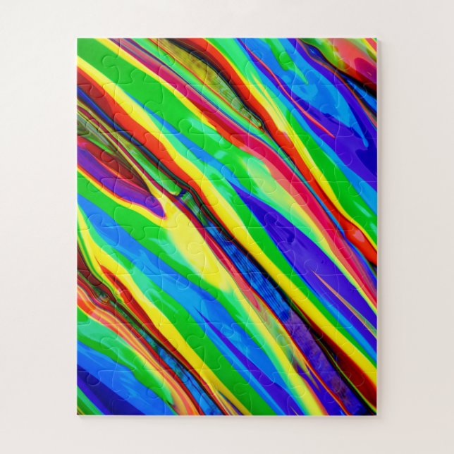 Puzzle Abstract Glossy Rainbow Paint (Vertical)