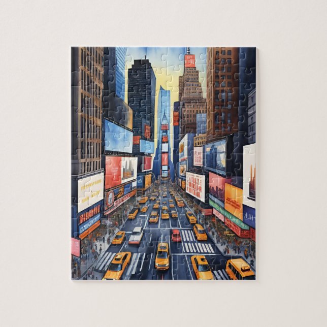 Puzzle Abstract New York City Busy Street Travel (Vertical)