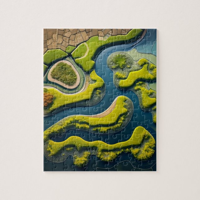 Puzzle Abstract River Estuary (Vertical)