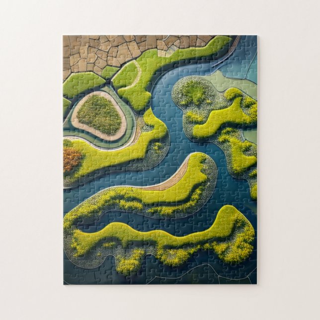 Puzzle Abstract River Estuary (Vertical)